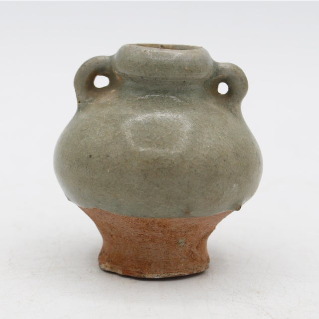15th Century & Earlier 15th Century Thai Sawankhalok Celadon Glazed Pottery Jarlet For Sale - Image 5 of 7