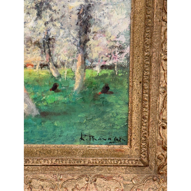 Antique English Treescape Oil on Canvas For Sale - Image 4 of 12