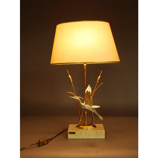 Italian Hollywood Regency Gilt Bird Table Lamp by Lanciotto Galeotti, 1970s, in Good conditions. Designed 1970 to 1979...