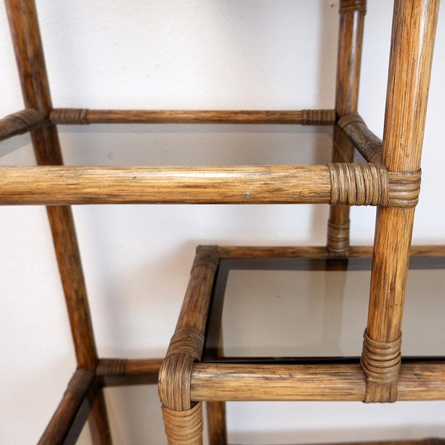 Deconstructed Bamboo and Smoked Glass Shelf, 1970s For Sale - Image 13 of 15