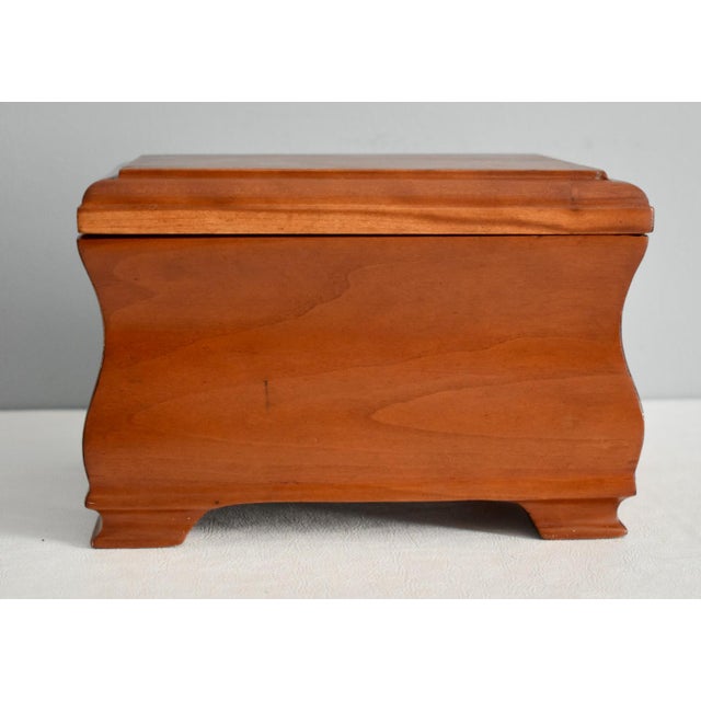 Wood Vintage Mahogany Bombe' Shaped Tea Caddy Style Box For Sale - Image 7 of 13