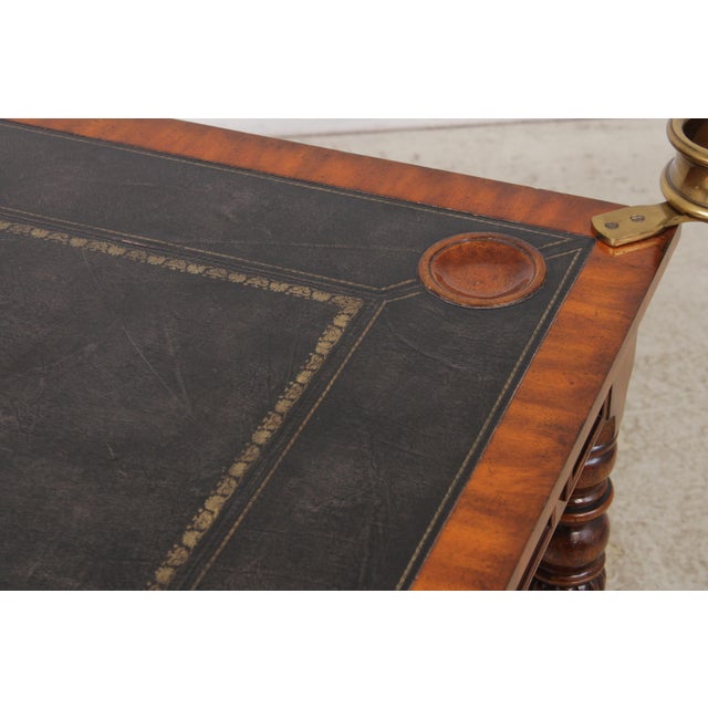 Maitland Smith Leather Top Game Table For Sale - Image 15 of 18