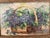 Vintage Still Life Oil Painting - Basket of Violets & Fruit, Carved Wood Frame For Sale In San Francisco - Image 6 of 6