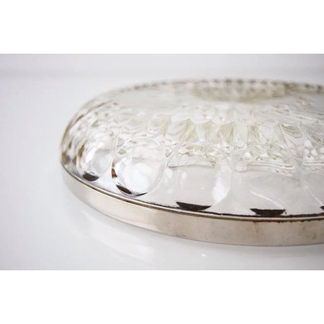 1950s Vintage Mid Century Modern Crystal Glass Bowl With Silver Rim 1950s For Sale - Image 5 of 6