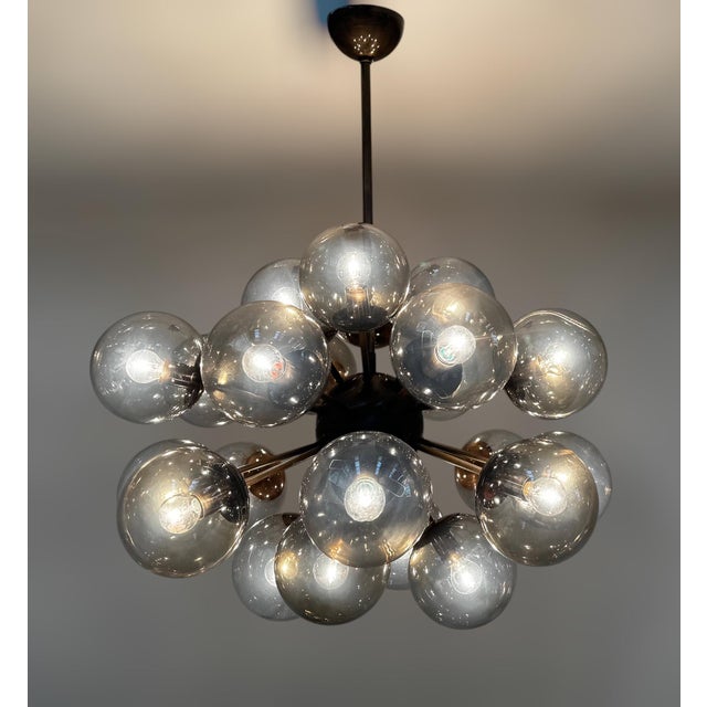 21st Century Ovale Bronze Smoky Murano Sputnik Chandelier by Fabio LTD For Sale - Image 6 of 9