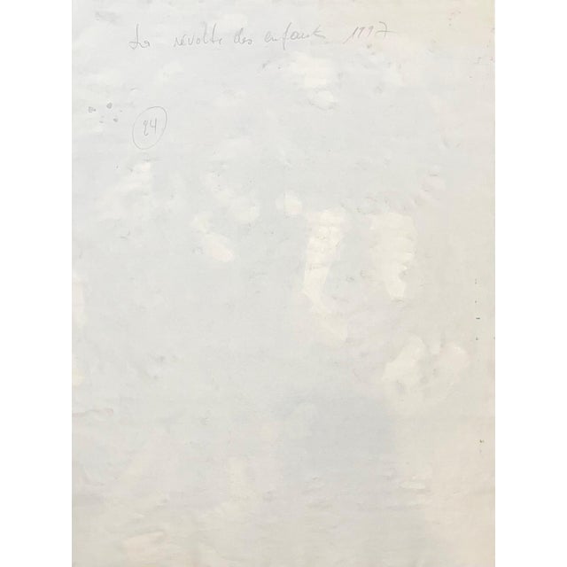 Charcoal Gilbert Pauli, Children in Rebellion, Watercolor on Paper, 1997 For Sale - Image 8 of 9