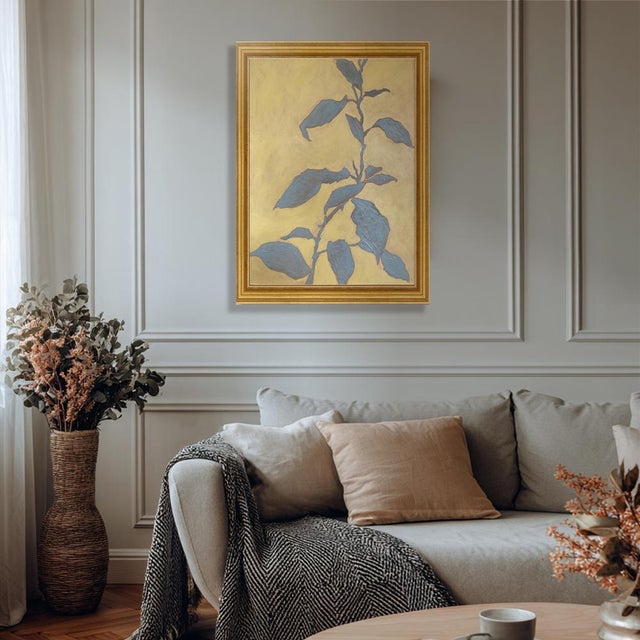 Contemporary Abstract Botanical Acrylic Painting on Canvas, Framed 18" X 22 " Original Modern Organic Art by Tatiana Duperault For Sale - Image 3 of 6