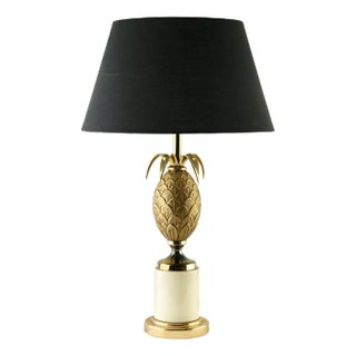 Hollywood Regency Sculptural Brass Pineapple Table Lamp in the Style of Maison Jansen For Sale