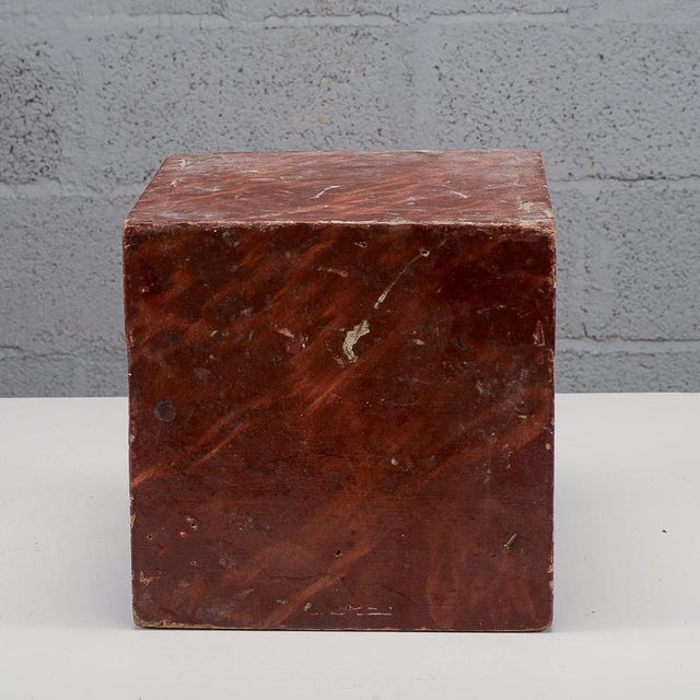 Wood Lacquered Cube with Freestanding Base For Sale - Image 7 of 8