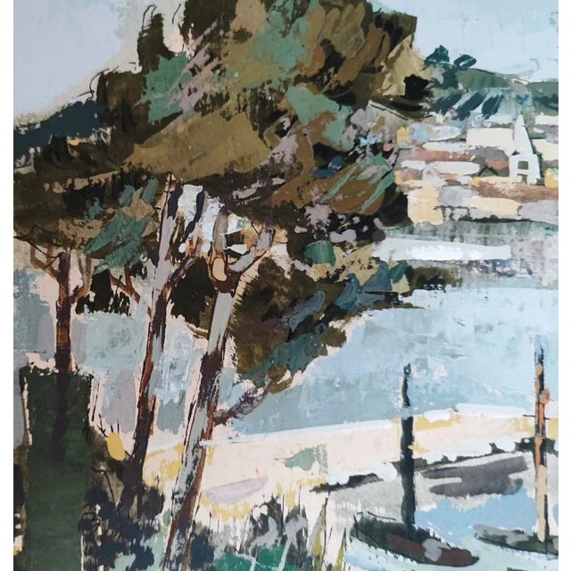 Tom Davies, Vue du port, 1962, Oil on Cardboard, Framed For Sale - Image 4 of 10