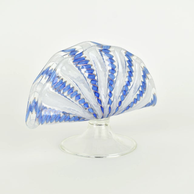 Vintage Murano Glass Latticino Napkin Holder, 1960s, in Flawless conditions. Designed 1960 to 1969