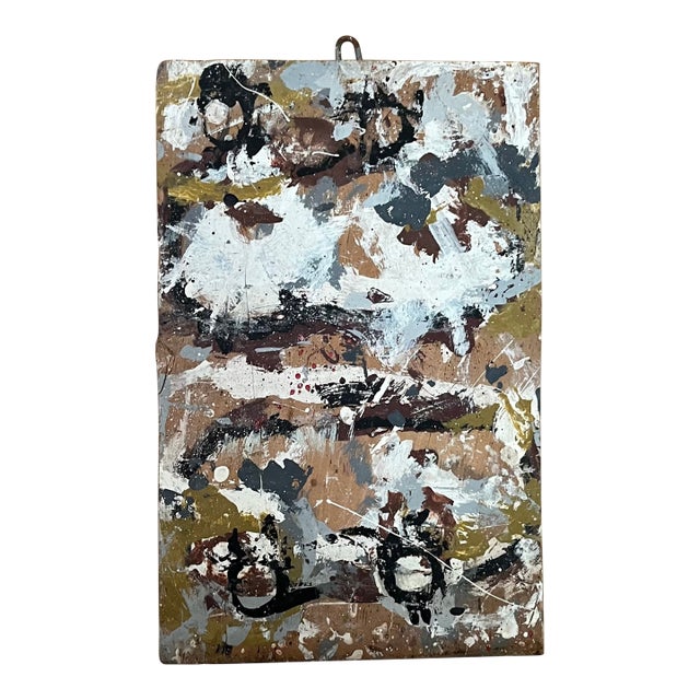 George S. Rennie III (American 1940 - 2022) Mid-Century Modern Mixed Media Construction Abstract Drip Painting Circa 1965 For Sale