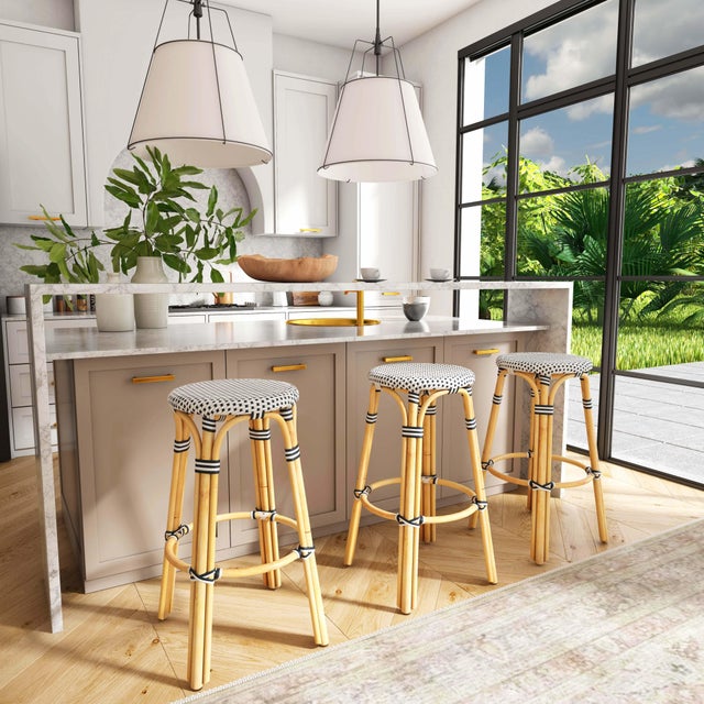 Evoking images of sidewalk tables in the Cote d'Azur, barstools like this will give your kitchen or patio the casual...