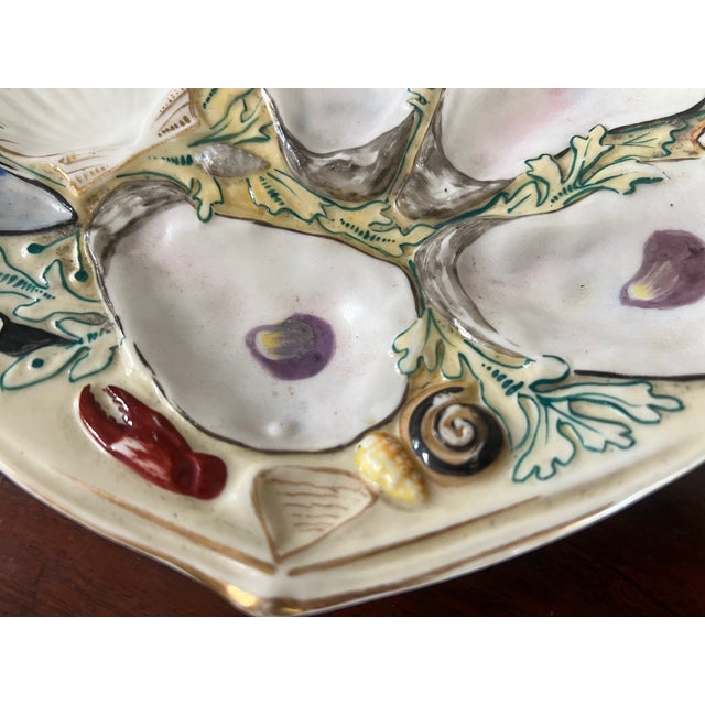 Union Porcelain Works 19th Century Oyster Plate by Union Porcelain Works For Sale - Image 4 of 4
