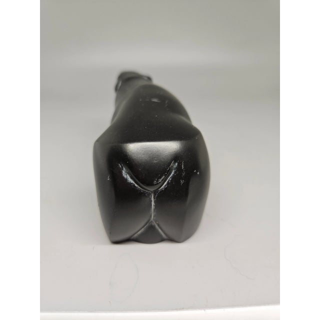 Vintage Boma Carved Black Polar Bear Sculpture Figurine For Sale - Image 4 of 5