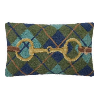 Gingham Buckle Hook Pillow, 12" x 20" For Sale