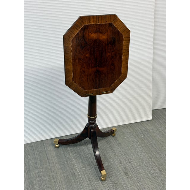 Baker Furniture Tilt Top Satin Wood Side Table For Sale - Image 10 of 12