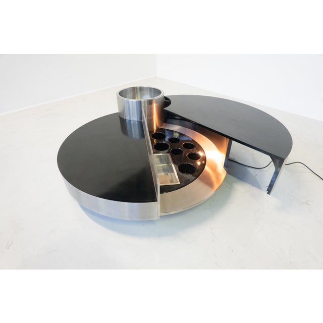 Coffee Table Dry Bar Stainless Steel by Massimo Papiri for Sabot, Italy, 1970s For Sale - Image 6 of 12