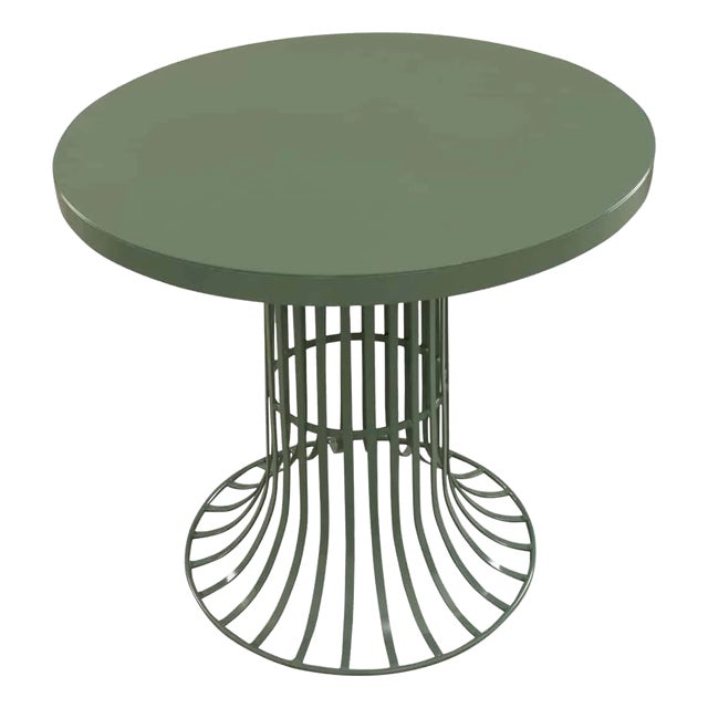 French Vintage Powder-Coated Metal Garden Table For Sale