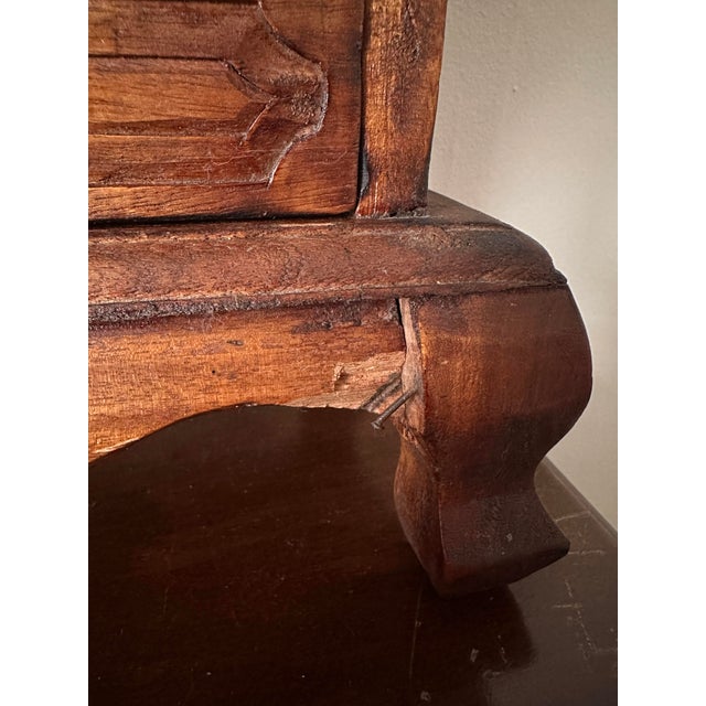 Vintage Balinese Hand Carved Hardwood Jewelry Armoire Cabinet For Sale - Image 9 of 12