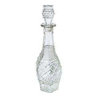 Vintage Waffle Design Decanter With Stopper For Sale