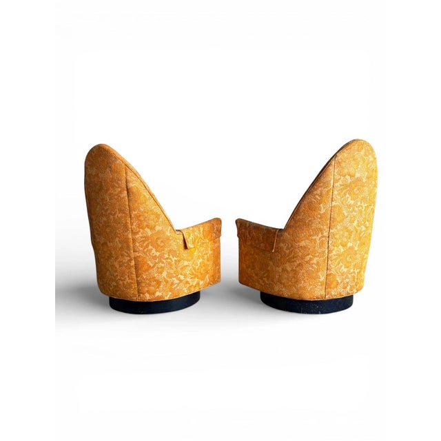 Pair of Selig Mid Century Modern Swivel Lounge Chairs, 1960s For Sale - Image 12 of 15