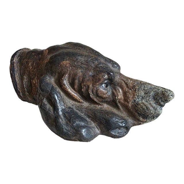 Antique Bronze Hound Dog Letter/Note Clip Early 1900s For Sale