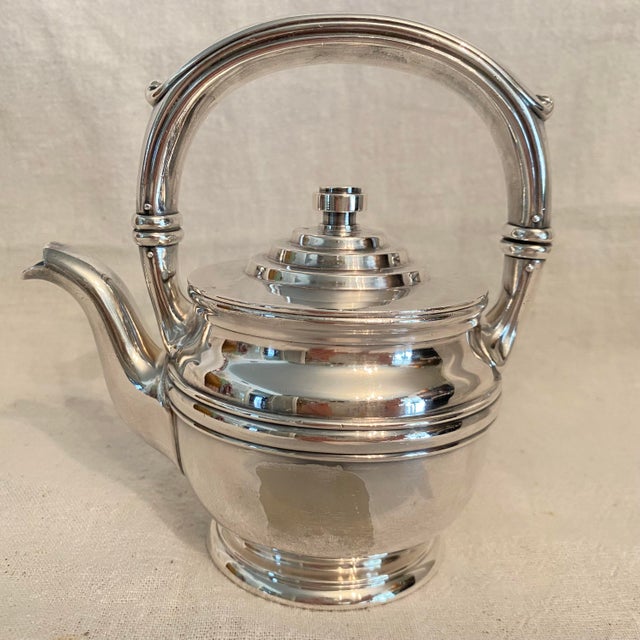 Up for sale is a rare, authentic piece of West Coast culinary history: an individual-sized (8 oz.) silver-soldered teapot...