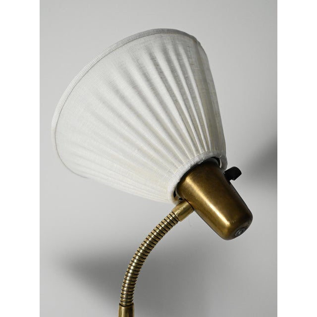 Gold Scandinavian Three-Armed Floor Lamp in Teak and Brass, 1950s For Sale - Image 8 of 11