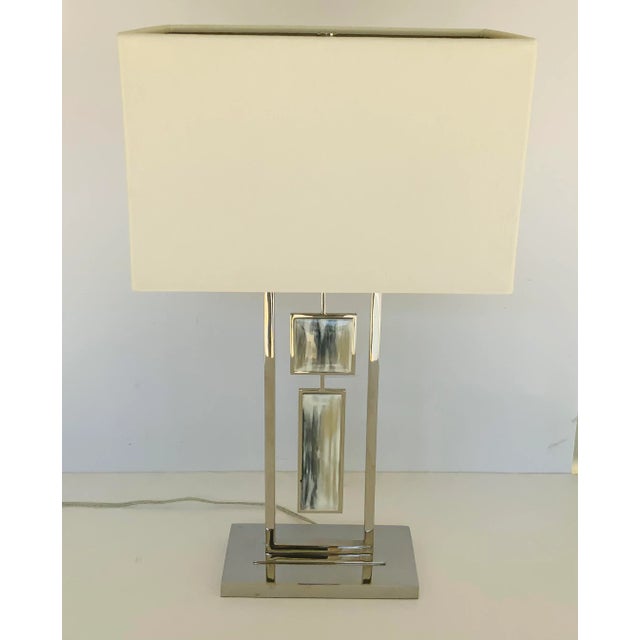 Metal Theodore Alexander Modern Stainless Steel Swap Table Lamp For Sale - Image 7 of 7
