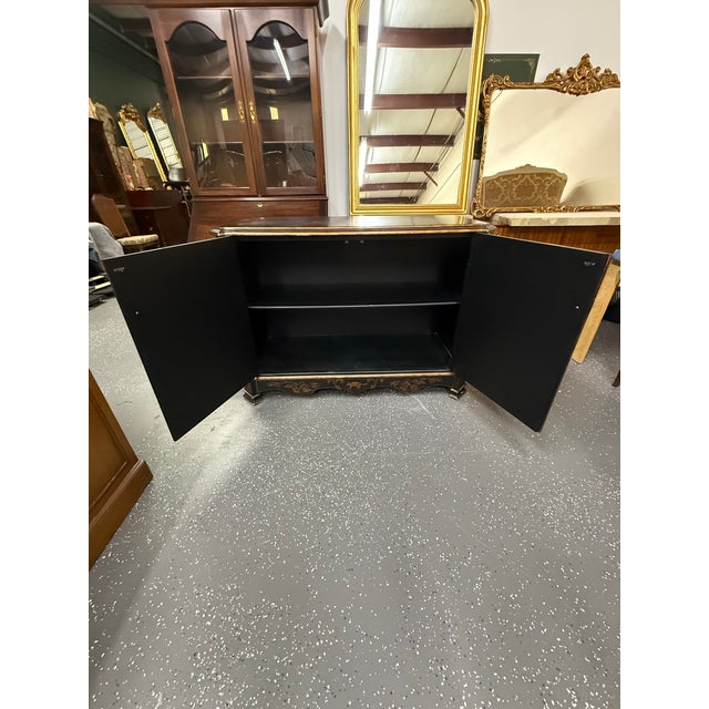 Black Late 20th Century Chelsea House Chinoiserie Two Door Cabinet For Sale - Image 8 of 11