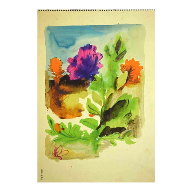 Leo Guida, Plants and Flowers, Drawing, 1970s For Sale