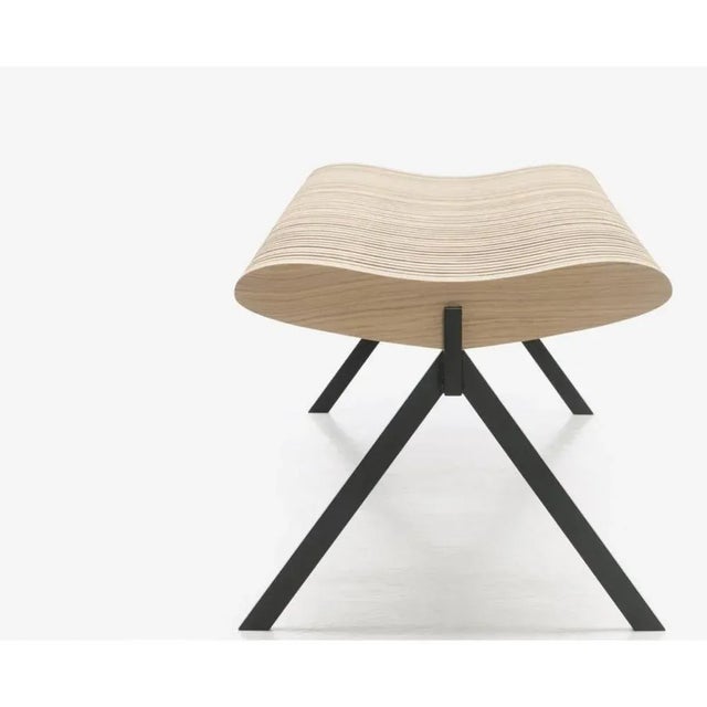 Medium Perlude Oak Bench by Caroline Voet For Sale - Image 4 of 6