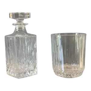Vintage Crystal Glass Liquor Decanter Set - 2 Pieces