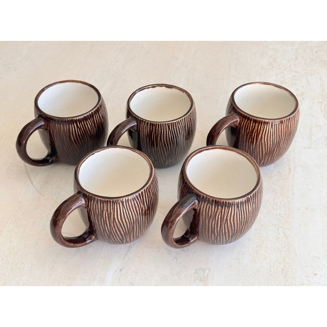 Hard to find set of 5 coconut mugs by Tiki Farm (2003) based in San Clemente, CA. Bring a little bit of Hawaii to your...