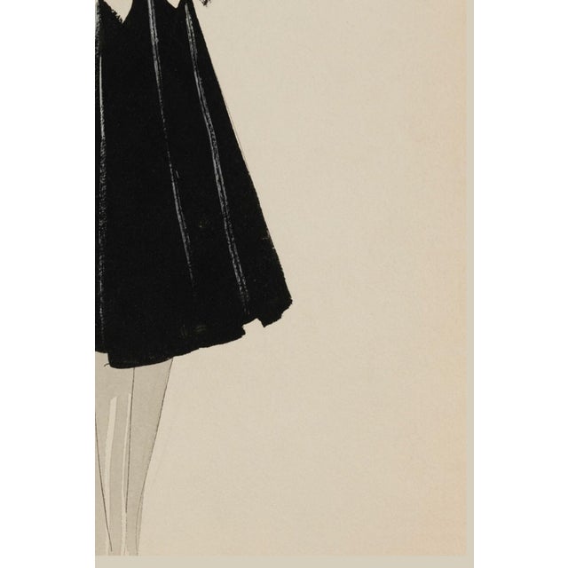 Black Vintage French Fashion Art Print – Black Coat With White Fur Collar, 24" X 32" For Sale - Image 8 of 9