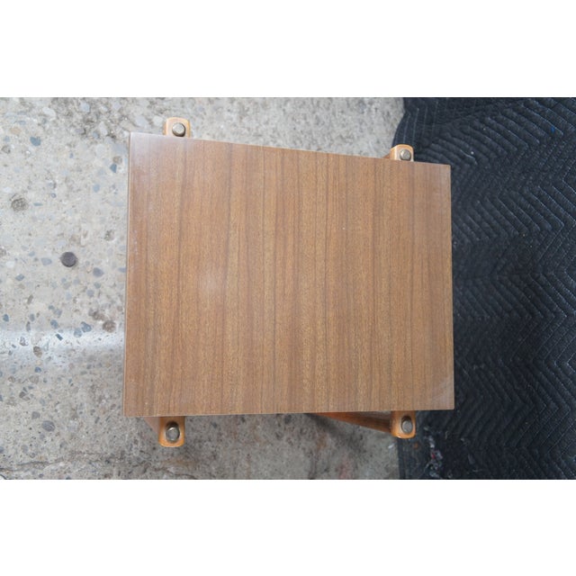 Brown Modern 1960s Mid Century Modern Opal Mobel Teak Laminate Stacking Nesting Tables For Sale - Image 8 of 8