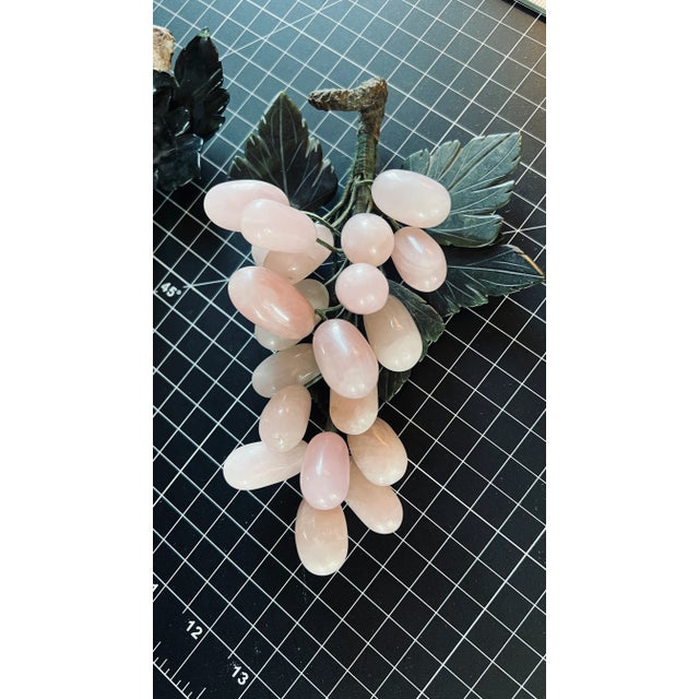 Mid 20th Century Pink & Green Quartz Grapes Clusters- Set of 2 For Sale - Image 4 of 6