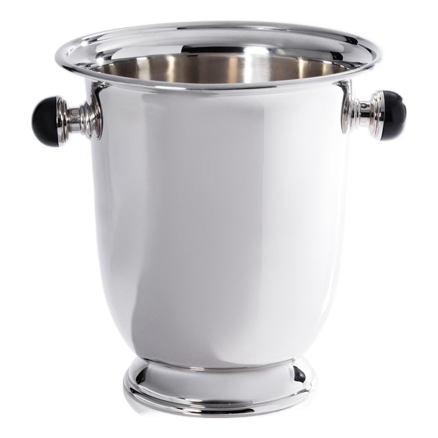 Duval Brass Champagne Bucket with Black Stone For Sale