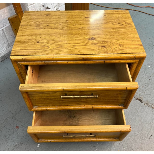 Vintage Faux Bamboo Night Stand by Lea For Sale - Image 4 of 5