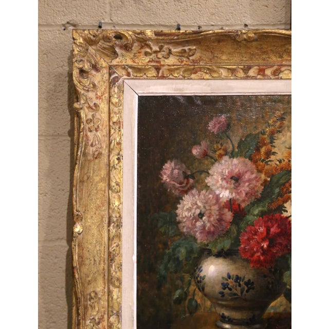 19th Century French Floral Still Life Oil on Canvas Painting by Gaston Boucher For Sale In Dallas - Image 6 of 12