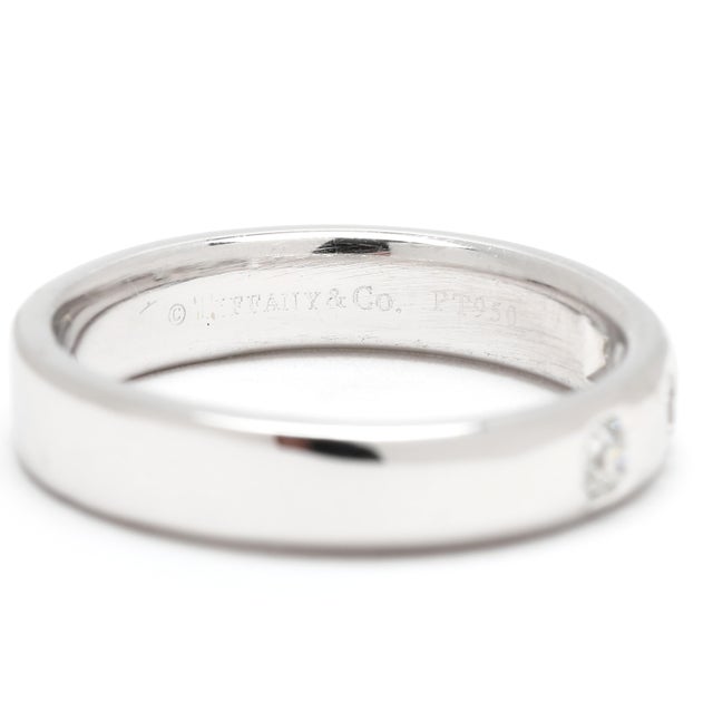 Early 21st Century Tiffany & Co .25ctw Diamond Band Ring, Platinum, Ring Size 6 For Sale - Image 5 of 8