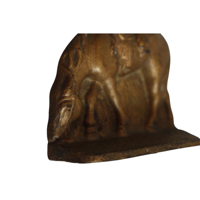 Mid 20th Century Western Saddled Grazing Horses Bookends, a Pair For Sale - Image 5 of 6