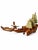 A distinctive collection of four wooden boat models, each with its own character. The group includes a three-masted vessel...