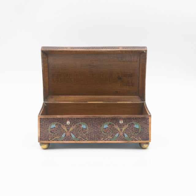 Cloisonné Enamel Box With Floral and Scrollwork Decoration, Late 19th to Early 20th Centur For Sale - Image 10 of 13