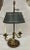 Chapman Manufacturing Company Vintage Chapman Brass Swan Candlestick Lamp With Tole Lampshade For Sale - Image 4 of 12