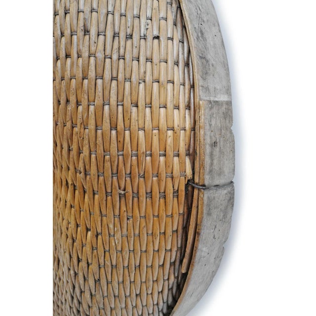 Mid 20th Century Vintage Jumbo Bamboo Grain Basket For Sale - Image 5 of 12