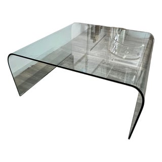 Square Tempered Glass Low Table from Fiam-Pesaro For Sale