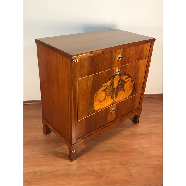 Small Biedermeier Chest With Dolphin Decor, 1820 For Sale In Boston - Image 6 of 13