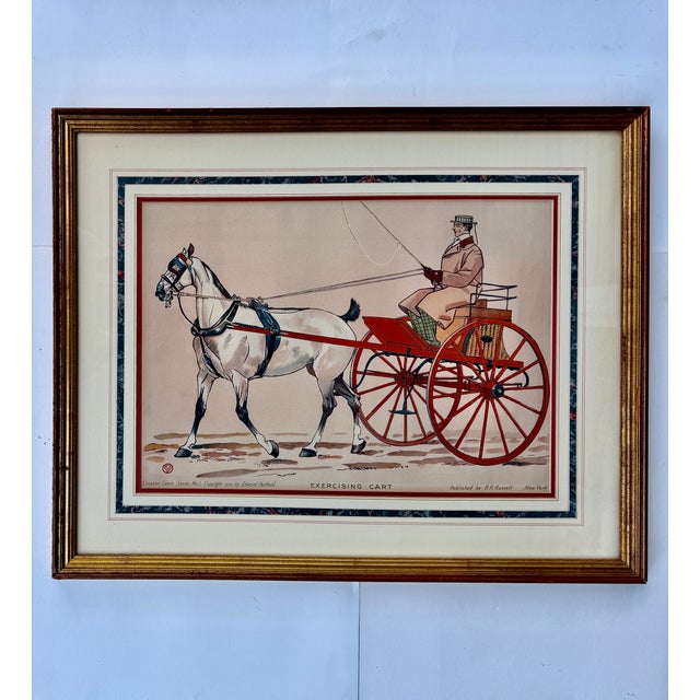 Art Nouveau Pair Framed Edward Penfield “Country Carts” Equestrian Color Lithographs, 1900 For Sale - Image 3 of 18